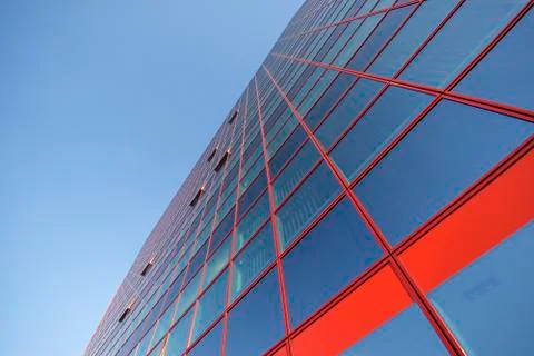 Perspective and underside angle abstract view to textured background of moder Stock Photos