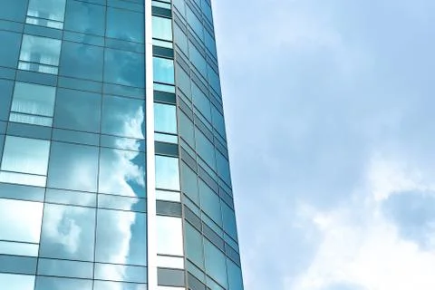 Perspective and underside angle view to textured background of modern glass b Stock-Fotos