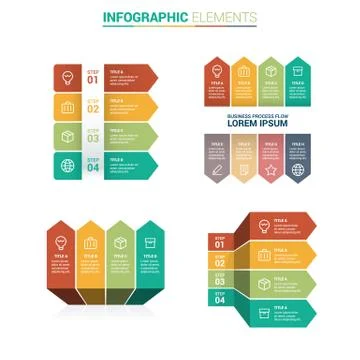 Perspective Arrow Infographic Template. Ilustración de archivo
