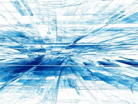 Perspective background - abstract digitally generated tecnology Stock Illustration