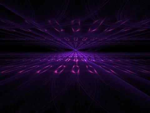 Perspective background with lights - abstract digitally generate Stock Illustration