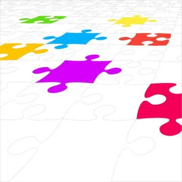 Perspective Background Puzzle. Jigsaw Puzzle. イラスト素材