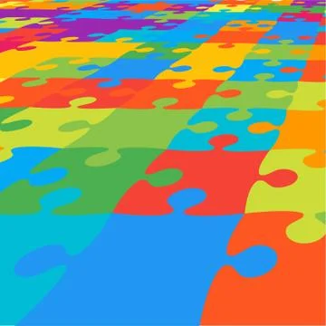 Perspective Background Puzzle. Jigsaw Puzzle. イラスト素材