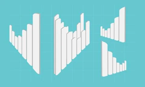 Perspective Bar graph Stock Illustration