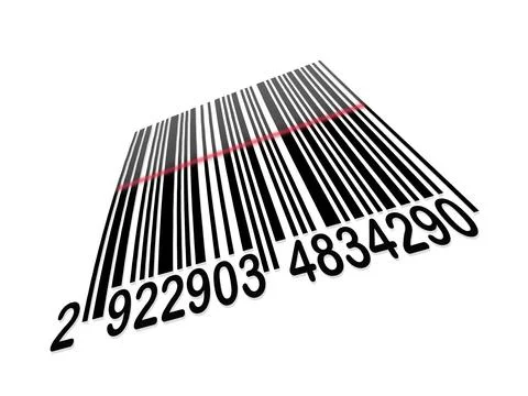 A Perspective Barcode Against A White Background Stock Illustration