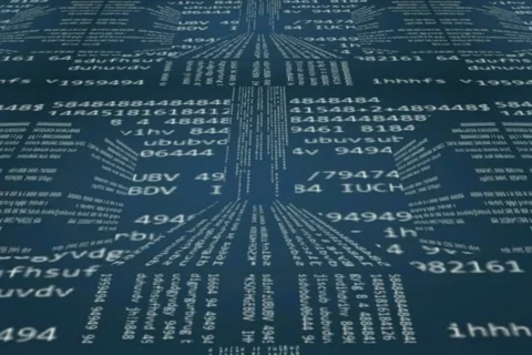 Perspective - below view - coding information - perspective view - cyber grid Stock Footage 68606777