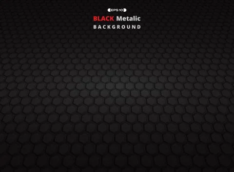 Perspective of black dark metallic texture grid background. Stock Illustration