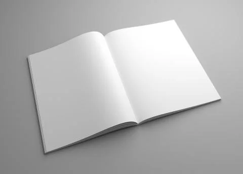 Perspective blank 3D illustration opened magazine mock-up. 스톡 일러스트