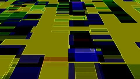 Perspective Block Shift - Grid Dynamics Rectangle Planar Motion Graphic Stock Footage 301161619