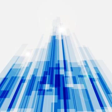 Perspective blue abstract straight lines background Stock Illustration
