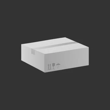 Perspective of box or container, realistic vector mockup illustration isolate Stock Illustration