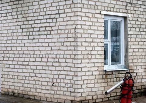 Perspective brick wall and window Stock Photos