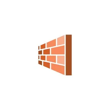 Perspective brick wall logo vector icon design Stock Illustration