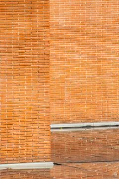 Perspective of brick walls inside Auditorium, Rome, Italy, Europe Stock Photos