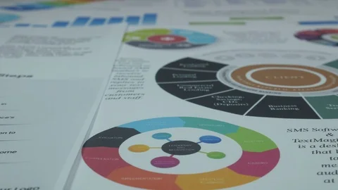 Perspective business chart on a desk in a modern office of the company Stock Footage 87917907