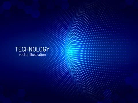 Perspective circle with the effect of glow and glare. Stock Illustration