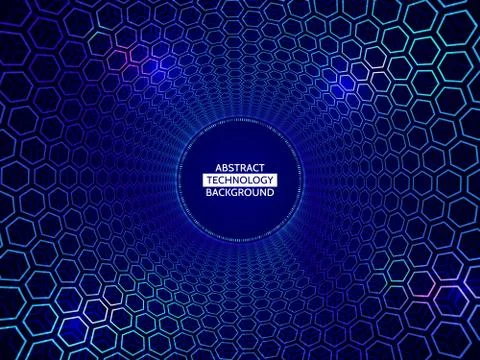 Perspective circle with the effect of glow and glare Stock Illustration