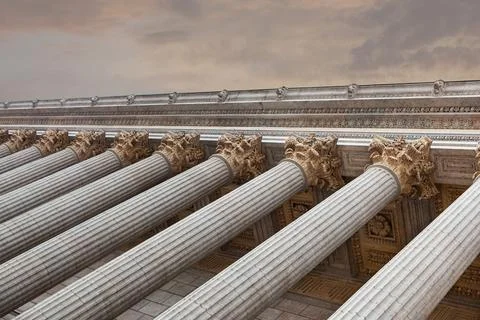 Perspective of classical urban architecture Stock Photos