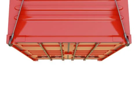 Perspective close-up of red container's door Illustrazione stock