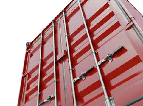 Perspective close-up of red container's door Stock Illustration