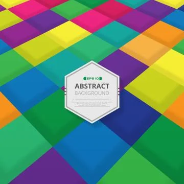 Perspective of colorful square pattern with shadow background. Stock-Illustration