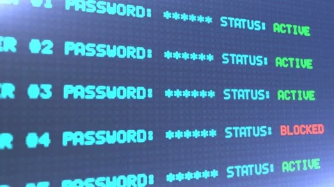 Perspective computer screen with users list Stock Footage 93249035