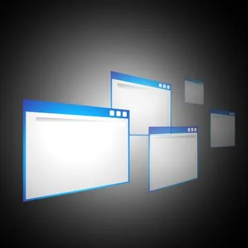 Perspective computer windows Stock Illustration