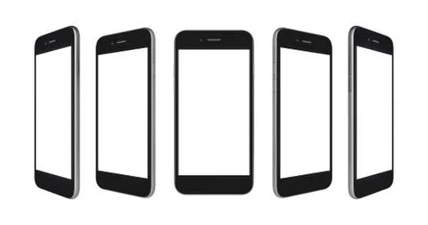 Perspective concept of empty screen smartphone isolated Stock Photos