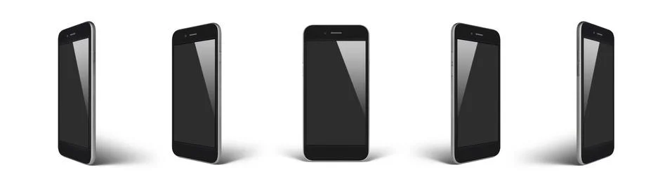 Perspective concept of empty screen smartphone isolated Stock Photos