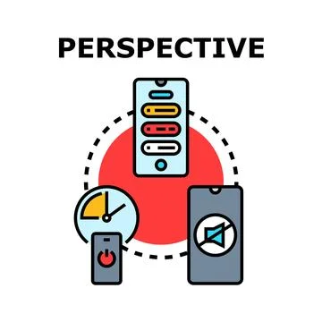 Perspective concept with mobile interface illustration Stock Illustration
