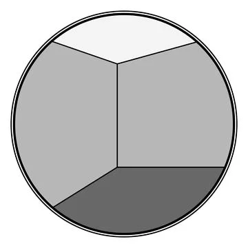 Perspective corner angle icon showing geometric interior room outline Stock Illustration