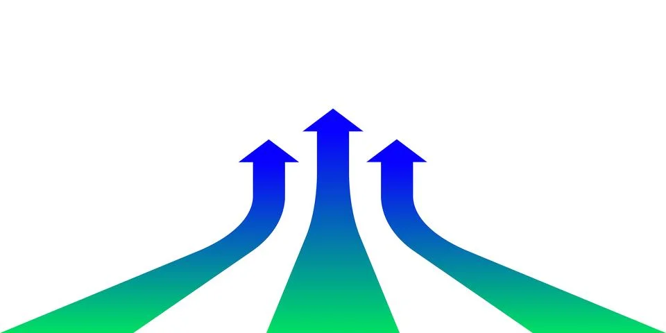 Perspective Curved Arrow Background. Vector Illustration. Stock Illustration