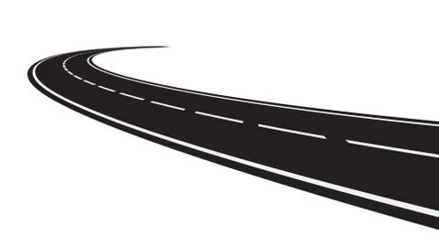 Perspective of curved road Stock Illustration
