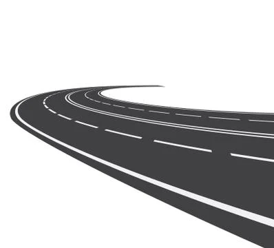 Perspective of curved road Stock Illustration