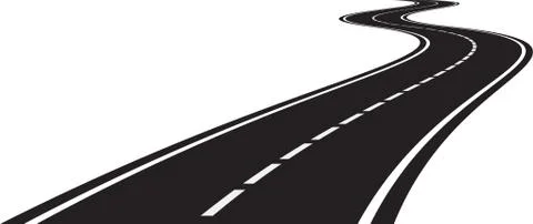 Perspective of curved road イラスト素材