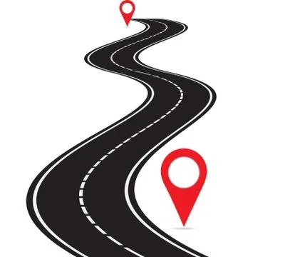 Perspective of curved road Stock Illustration