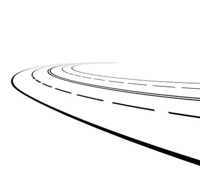 Perspective of curved road Stock Illustration