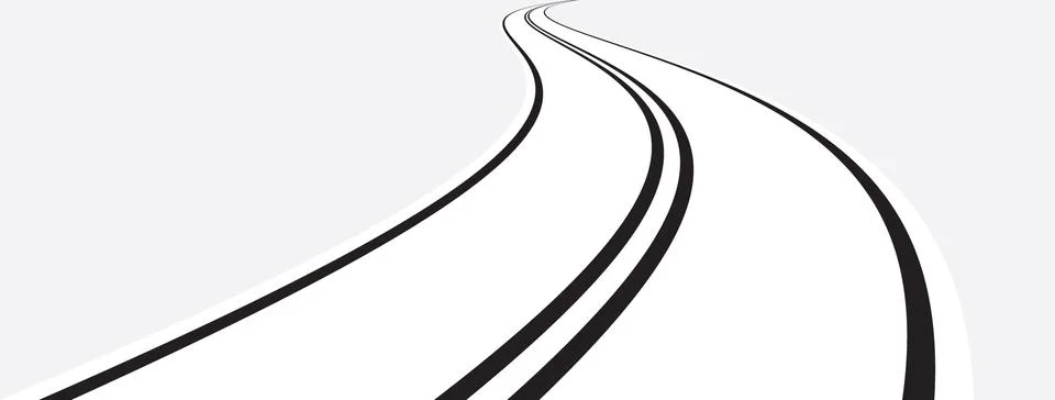 Perspective of curved road Stock Illustration