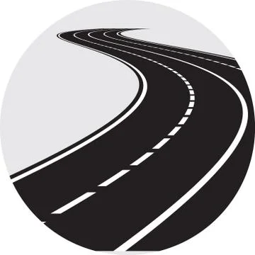 Perspective of curved road Stock Illustration