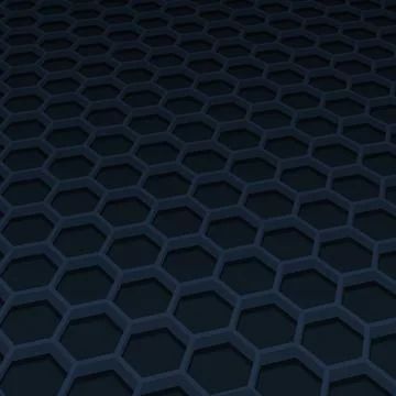 Perspective dark navy hexagonal background. Stock Illustration