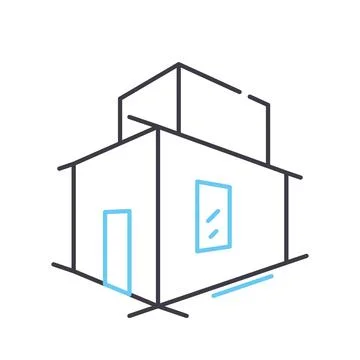 Perspective design line icon, outline symbol, vector illustration, concept sign Stock Illustration