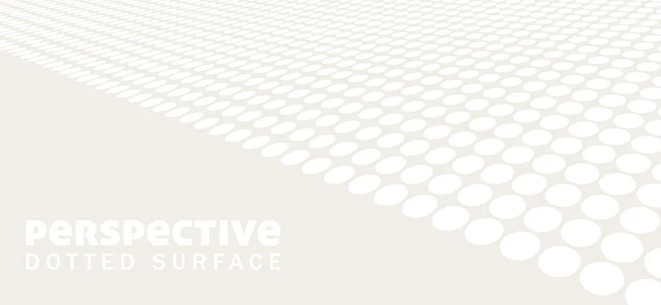 Perspective dotted surface with white dots on grey background Stock Illustration