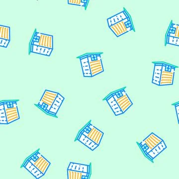 Perspective drawing architectural drafter vector seamless pattern Stock Illustration