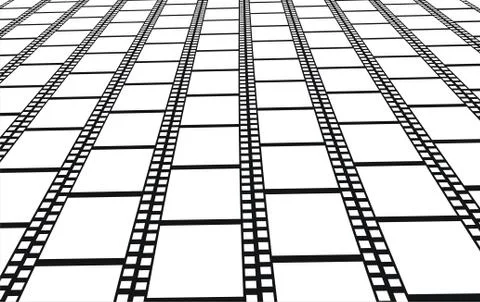 Perspective of empty filmstrips -  background for your design Stock Illustration