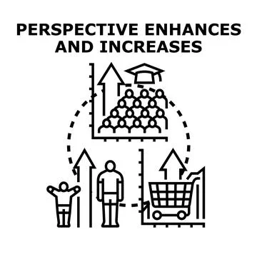 Perspective enhancing growth and increasing success concept イラスト素材