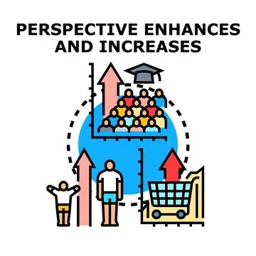 Perspective enhancing growth and increasing success concept Stock Illustration