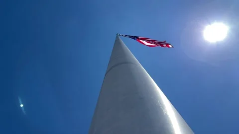 Perspective on a flagpole Stock Footage 230019371