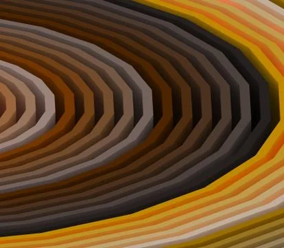 Perspective front view of colorful waves emerging from left side Stock Illustration