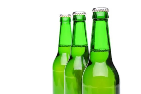 A perspective of full bottles 스톡 사진