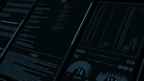 Perspective futuristic user interface with HUD and infographic elements Stock-Footage 140915928